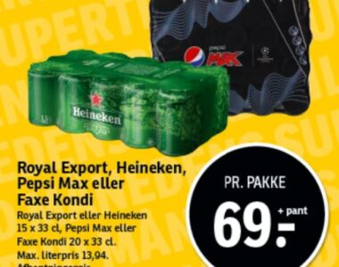 Royal Export, Heineken, Pepsi Max eller Fakse Kondi