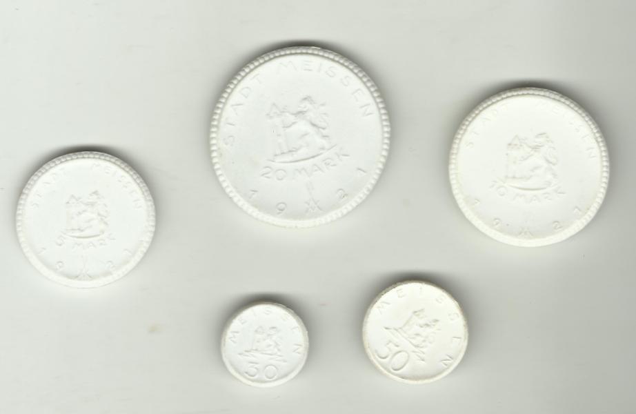 Tyske porcelænsmønter fra 1920